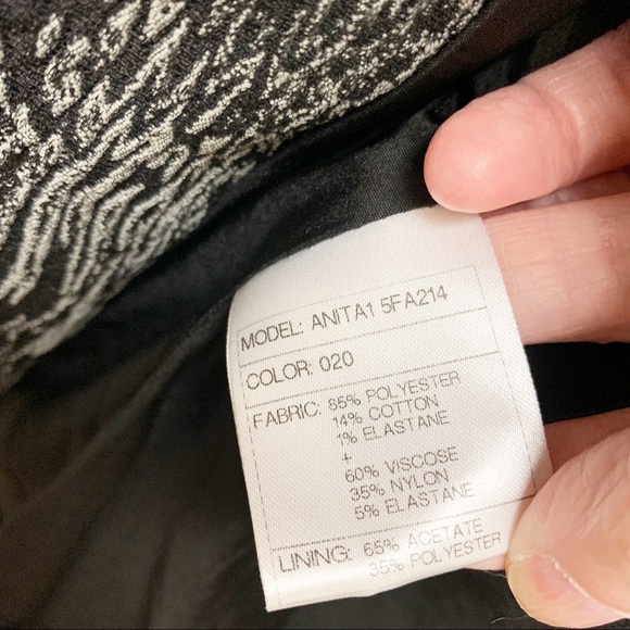 Santorelli Anita Women’s Italian Black Grey Textured Blazer Button Front Jacket - Picture 10 of 11